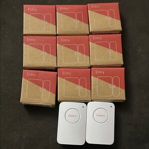 SimpliSafe Red Entry Sensors and Panic Buttons lot new